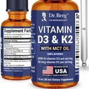Dr Berg Maksymalna moc Witamina D3 K2 Krople płynne z MCT Oil - 5000 j.m. Płynna Witamina D3 z K2 - Wspiera silne kości, Serce, Energia, Immunitet, i Ogólna Witalność * - Unflavored 1 Fl Oz