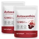 ITSDAWN Astaksantyna 12 mg 2 Pack, Suplement przeciwutleniacz do oczu, Wsparcie skóry, Naturalne źródło mikroalg, 240 Softgels