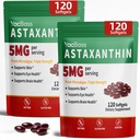 2Pack Astaksantyna Suplementy 12mg - Premium Astaksantyna dla oka, mózgu, skóry i wsparcia immunologicznego, Mikroalgi Źródło, 240 Softgels