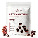 Astaksantyna Suplement 12 mg Softgels, Naturalna Astaksantyna z mikroalg z MCT oleju do absorpcji, Potężny przeciwutleniacz Wsparcie dla Skin Eye Heart Joint Health, Non-GMO Gluten Free, 120 Softgels