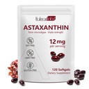 Daiazns Astaksantyna 12 mg, Astaksantyna Suplementy przeciwutleniające Wspomaga Eye, Joint, Wewnętrzne krążenie i Zdrowie skóry - Nie-GMO, 120 Softgels - 4 Dostawa Miesiąc