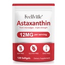 Premia Astaksantyna Suplementy 12mg 120 Softgels, Astaksantyna Antyoksydant Suplement do oczu, skóry, stawów, Mózg, Świeże mikroalgi Źródło dla zdrowia serca i układu immunologicznego