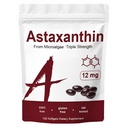 Ziony Organizmy Astaksantyna 12mg, 120 Softgels, Premium Astaksantyna Suplementy przeciwutleniające, Wspiera immunologiczne, Skóra, Eye & Joint Health- Non-GMO, Gluten- Free, 4 Supply Month, 120 Służenie