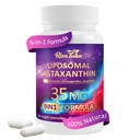 Liposomal Astaxanthin Supplement Complex 9- in-1 z Ashwagandha, Likopen, Zeaksantyna, Suplement przeciwutleniający Wsparcie oka, Skóra & Joint Health, 60 Kapsułki