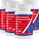 35mg Suplement do Astaksantyny Liposomalnej - Potężne przeciwutleniacze dla skóry, Joint & Eye Health - Naturalna formuła antystaksantyny - Wegan, Non-GMO, 240 Kapsułki
