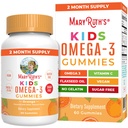 MARYRUTH'S Vegan Omega 3 Gummies for Kids 2+, 2 Month Supply, Sugar Free, Omega 3 Supplement with Vitamin C, Flaxseed Oil, Immune Support, Essential Nutrient ALA, No Fish Taste, 60 Count