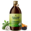 Soursop Bitters Liquid for Digestive Health, Gut Detox & Cleanse, Przeciwutleniacz, Immune Support, Skin Health- Pure 15 Herb Guanabana Here with Black Seed, Moringa & Turmeric, 98% Wysoka absorpcja, Non-GMO 16 fl oz
