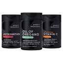 Sports Research ® Antyoksydant Support Pack - Oil of Oregano 9500mg + Triple Strength Astaxanthine 12 mg + Liposomal witaminy C Suplement 1000 mg