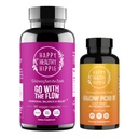 Happy Healthy Hippie Glow for It Astaxanthin Supplement & Go with The Flow Hormon Balance for Women 180ct