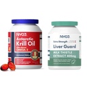 Olejek krylowy Omega 3 Suplement 1000mg i mleczny tłuszcz Detox suplement wątroby 400mg, 2 opakowania