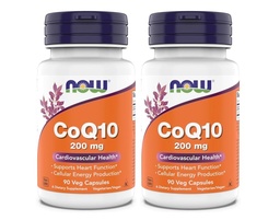 Teraz suplementy - CoQ10 (Koenzym Q10) 200 mg, Wspomaga zdrowie układu krążenia *, Kosher, Vegan 90 Kapsułki wegetariańskie (Opakowanie 2)