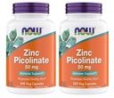 Teraz suplementy, Pikolinian cynku 50 mg, Wspomaga funkcje enzymatyczne, Wsparcie immunologiczne, Non-GMO, Kosher, Nadaje się dla Weganów - 240 Kapsułki wegetariańskie (Opakowanie 2)