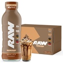 RAW Ready- to- Drink Protein Shake, Mocha Latte - Napoje białkowe RTD z Grass- Fed ser Protein Isolate for Post- Workout - Zero- Cukier & Gluten- Wolny posiłek Drink & Śniadanie, 12 Fl Oz
