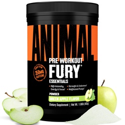 Proszek do wstępnego treningu wścieklizny zwierzęcej - zielone jabłko, 350mg kofeiny, Acidy Amino BCAA, 2g Beta Alanine, Citruline & Tyrosine, Energia, Focus, Siła, Wytrzymałość, Wstępny trening dla mężczyzn i kobiet, 30 Służenie