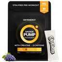 OxyEnergy Nitric Oxide Booster, Max Pomp Non Stim Pre Workout Proszek dla mężczyzn, z Beta Alanine, L Citruline, Kreatyna do cyrkulacji, Pompy mięśniowe, Wytrzymałość, Winogrona, Pakiety On- The- 30 Służenie