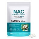 Kompleks FANSHI NAC z NAD + & MCT Oil - 300 Softgels Between 124; N- Acetylo Cysteina Mieszanka botaniczna dla wsparcia przeciwutleniającego 124; Wzbogacony olejem kokosowym dla wysokiej absorpcji 124; Non-GMO & Lab Tested