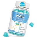 NAC Gummies, suplement NAC z cieście mlecznym, Selenium, B6, B12 - Przeciwutleniacz, Wsparcie immunologiczne - N Acetylo Cysteina 600 mg na gumę - Blueberry Flavored, 60 Cts