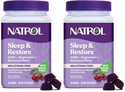 Natrol Sleep & Restore Magnezu Gluminate Mieszanki, Magnez do pomocy snu dla dorosłych, Melatonin - wolne, Cherry Flavored, 30 Day Supply, (Opakowanie 2)