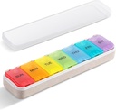 Zannaki Fiber Ziarno XL Cotygodniowy Pill Organizator 7 Dzień, Pop Open Big Travel Daily Pill Box, Moisture Proof Tydzień Pill Holder Kontener, Artretyzm Przyjazny lek Case dla suplementu witaminy