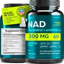 Suplement NAD 300Mg Dodatkowa siła NMN Alternatywna liposomal + Zielona herbata dla kobiet i mężczyzn w / Urolithina A, Resveratrol, CoQ10, Kwas lipowy alfa