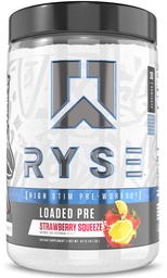 RYSE załadowany przed treningiem proszku - Truskawkowe squeeze - Codzienne wstępne treningi dla mężczyzn i kobiet z 390mg kofeiny, Beta Alanine i Citruline dla pompy, Focus i energii - 30 Służenia