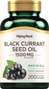 Piping Rock Black Porzeczka Nasienie oleju Softgel Kapsułki 124; 1500mg 124; 200 Hrabia 124; z Gamma kwasu linolenowego (GLA) 124; Non-GMO, Gluten suplement