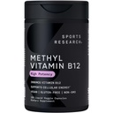 Sports Research® Vitamin B12 as Methylcobalamin 2000mcg - Plant Based B12 w/Coconut MCT Oil for Energy Metabolism Support - Vegan Certified · Non-GMO · Gluten Free - 120 Liquid Caps