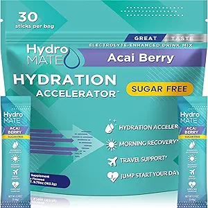 Elektrolity w proszku Wolne od cukru Pakiety nawadniające Black Cherry HydroMATE 30 Sticks