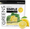 Czyste proste jedzenie Super Zielone Proszek, naturalnie pachnące Zielone Proszek z Chlorella, Spirulina, Superfoods & Fiber prebiotyczny, Brak sztucznych składników, Gluten Free, Słodka Lemon Flavor, 30 Służenia