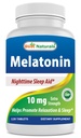 Najlepsze Naturals Melatonin 10mg (Non-GMO) Tabletki - Pomaga Promowanie Relaks & Sen - 120