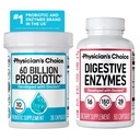 Zaawansowany zestaw zdrowia Gut: 60 Milion Probiotyków 30ct + Digestive Enzymes 60ct for Digestive, Gut, and Immune Health wspiera sporadyczne zaparcia, Biegunka, Gaz i Bloating