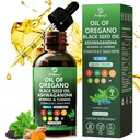 Oil of Oregano with Black Seed Oil | 8 in 1 Organic Oregano Oil Drops with Ashwagandha, Moringa & Turmeric | Natural Herbal Supplements for Immune Support & Stress Relief | Vegan Friendly, 2 Fl Oz