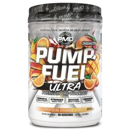 PMD Pompa sportowa Paliwo Ultra Insanity - Premium Pre Workout Powder & Pompa mięśniowa, Greater Focus, Endurance & Recovery, Premium Creatine, Arginine & Beta Alanine, Tropical Orange Mango (30 Servings)
