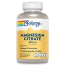SOLARAY Magnezu Citrate 400mg - Magnezu Suplement - Bone Health, Muscle, Relaxation and Heart Health Support - Zwiększona absorpcja, Wegan, Gluten Free, 60- Day Guarantee, 60 Servings, 180 VegCaps