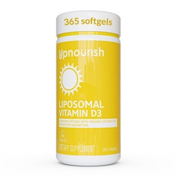UpNourish Liposomal Witamina D3 5000 j. m. Softgels - 1 Rok dostaw 124; Organiczny olej kokosowy Infused witaminy D Suplementy - Wsparcie kości, Dental, serca, nastroju i zdrowia immunologicznego - Nie GMO Gluten Free - 365