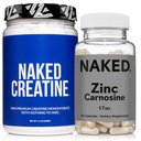 NAKED Zinc Karnozyna 17mg (60 kapsułek) + NAKED Czysty Mikronizowany Monowodny Kreator 500g (100 Sług) - Wegan; Non-GMO; Gluten Free; Soy Free