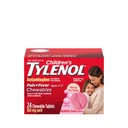 Children's Tylenol Chewables with 160 mg Acetaminophen, Pain Reliever & Fever Reducer for Kids' Cold + Flu Symptoms, Headache, Sore Throat & Toothache, Aspirin-Free, Bubble Gum, 24 ct