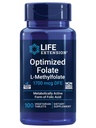 Life Extension Zoptymalizowany folian - L- metylofolian - Heart & Brain Support, Zdrowe poziomy homocysteiny - Nie-GMO, Gluten- Free, Wegetarianin - 1700 µg DFE, 100 Tabletki wegetariańskie