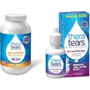 TheraTears 1200mg Omega 3 Supplement for Eye Nutrition, Organic Flaxseed Triglyceride Fish Oil and Vitamin E, 180 Count & Dry Eye Therapy Eye Drops for Dry Eyes, 1.0 Fl Oz