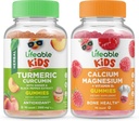 Żywa kurkumina Kurkumina Dzieci + Magnezu wapnia Dzieci, Gummies Bundle - Great Desting, Suplement witaminy, Gluten Free, GMO Free, Gummy do żucia