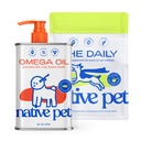Native Pet Pack Leaders Bundle - Daily Multivitamin (21 oz.) & Omega Oil for Dogs (16 oz.) - Omega 3 Fish Oil for Healthy Skin, Shiny Coat, & Strong Joints & Daily Multivitamin for Dogs