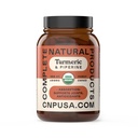 CNP Organic Turmeric with Piperine Capsules 600mg - High Absorption Curcumin with Black Pepper, Plant Based Supplement, Clean Formula No Fillers, 100 Count Glass Bottle, Made in USA, Family Owned