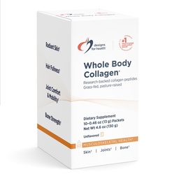 Designs for Health Whole Body Collagen Powder - Zhydrolizowany Kolagen Peptydes Powder for Skin, Joint + Bone Health - Fortigel, Fortibone & Verisol Collagen for Women & Men, Unflavored (10 pakietów)