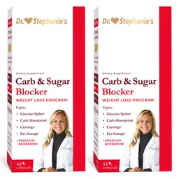 Dr. Stephanie 's Mealtime Carb & Sugar Blocker - Reduce trawione węglowodany & Cukry, Stymulant- Free (2 Pack)