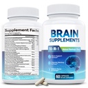 18- in-1 Suplement Brain for Memory and Focus - Kapsułki nootropowe z Alpha GPC, Bacopa, Ginkgo Biloba, Lwie 's Mane, Witamina B6 & B12 Baxter 124; Zdrowie Cognitive, Mental Clarity
