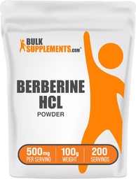 BulkSupplements.com Berberine HCl Powder - Berberine Supplement, Berberine Powder - Gluten Free, 500mg na jedną porcję, 100g (3,5 oz) (opakowanie po 1)