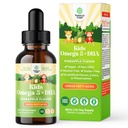 Dzieci DHA Omega 3 Krople - Kwasy tłuszczowe Omega 3 6 9 dla mózgu, Siła immunologiczna & Wizja - Żywotna DHA dla dzieci dla zdrowego układu nerwowego i wsparcia koncentracji - Suplement płynny z EPA i ALA - 2 Fl Oz