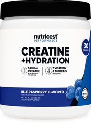 Nutricost Creatine Monohydrate + Hydration (Blue Raspberry) 30 Servings