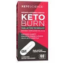 Keto Science Keto Burn Kapsułki, Exgenous Ketone, Dual- Action z BHB & EGCG, Ketones dla Hydration, Keto BHB, Wsparcie wagi, Energia, Focus & Ketosis, 60 Kapsułki, 15 Służenie
