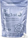 B- FIT Digestive Herbal Supplement - Ginger Root, Turmeric, Fennel i Cuachalalate - 60 Kapsułek - 100% Natural Formula dla łatwej trawienia i żołądka Comfort - Użyj przed posiłkami